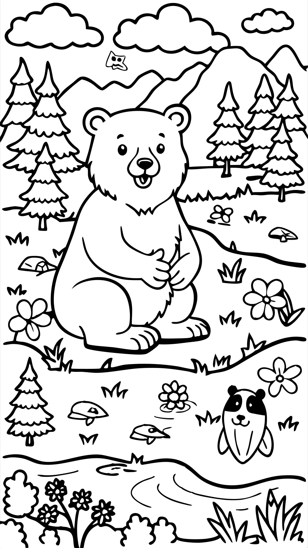 coloring book pages of bears